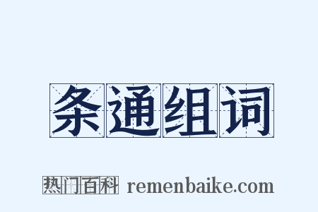 条通组词是什么意思的图片